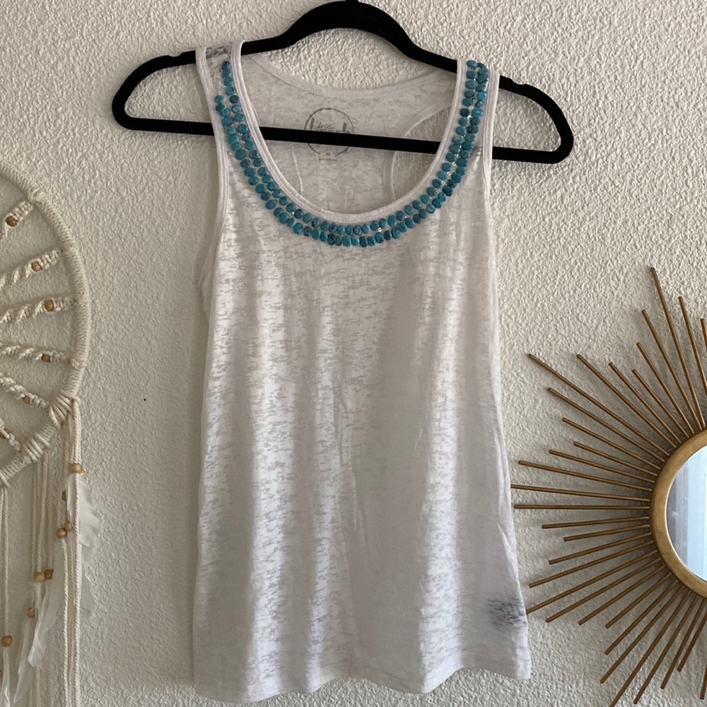 INC Beach |  Beaded Tank | Medium